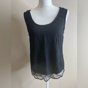 Timbuktu rayon tank top lace edge size 2